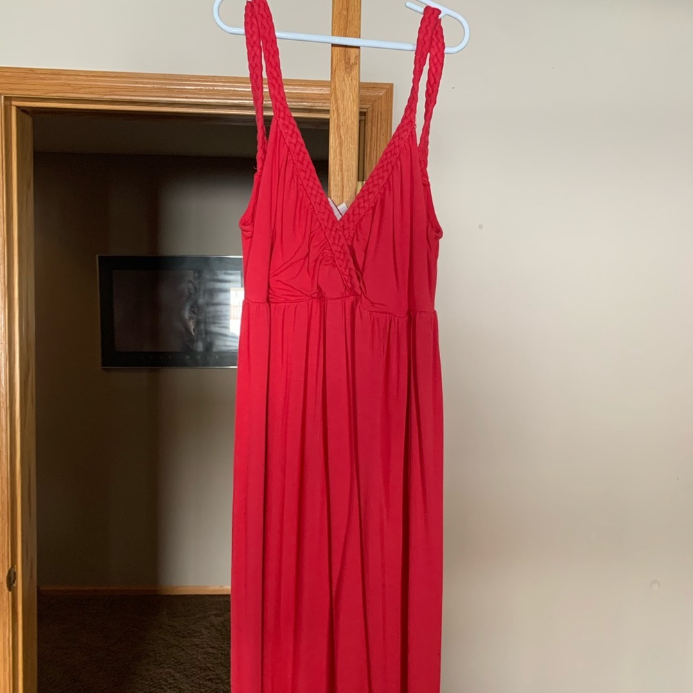 Braided strap midi dress